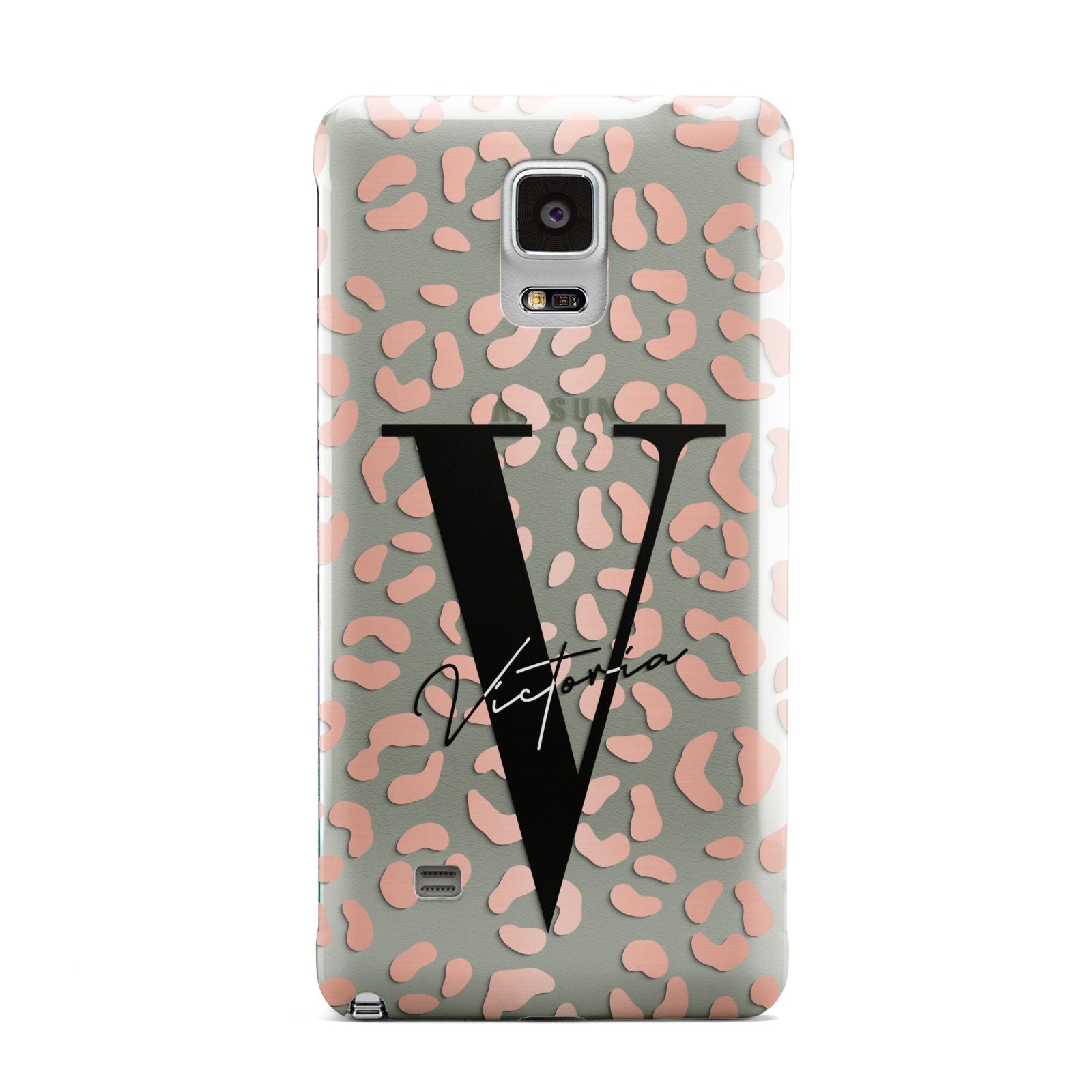 Personalised Leopard Print Clear Copper Samsung Galaxy Note 4 Case
