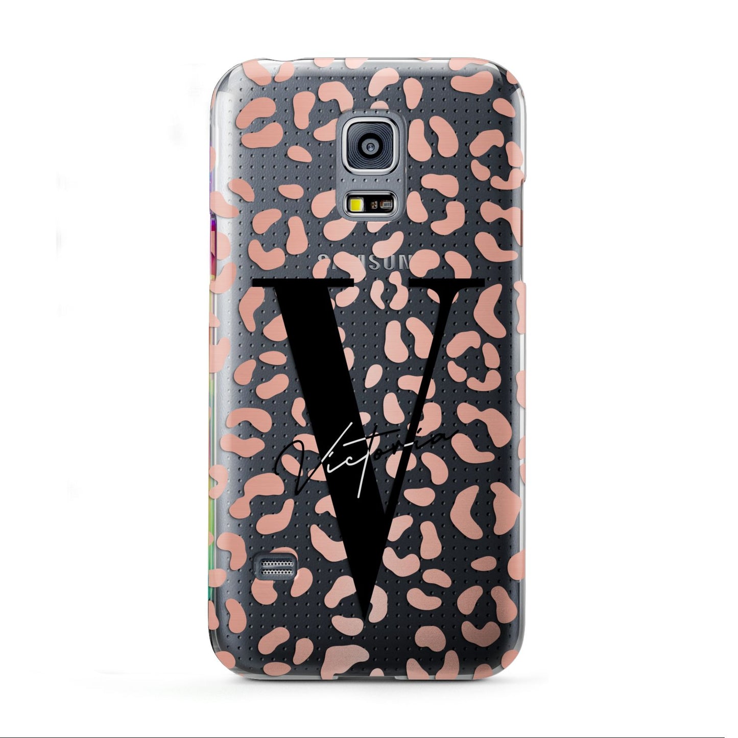 Personalised Leopard Print Clear Copper Samsung Galaxy S5 Mini Case