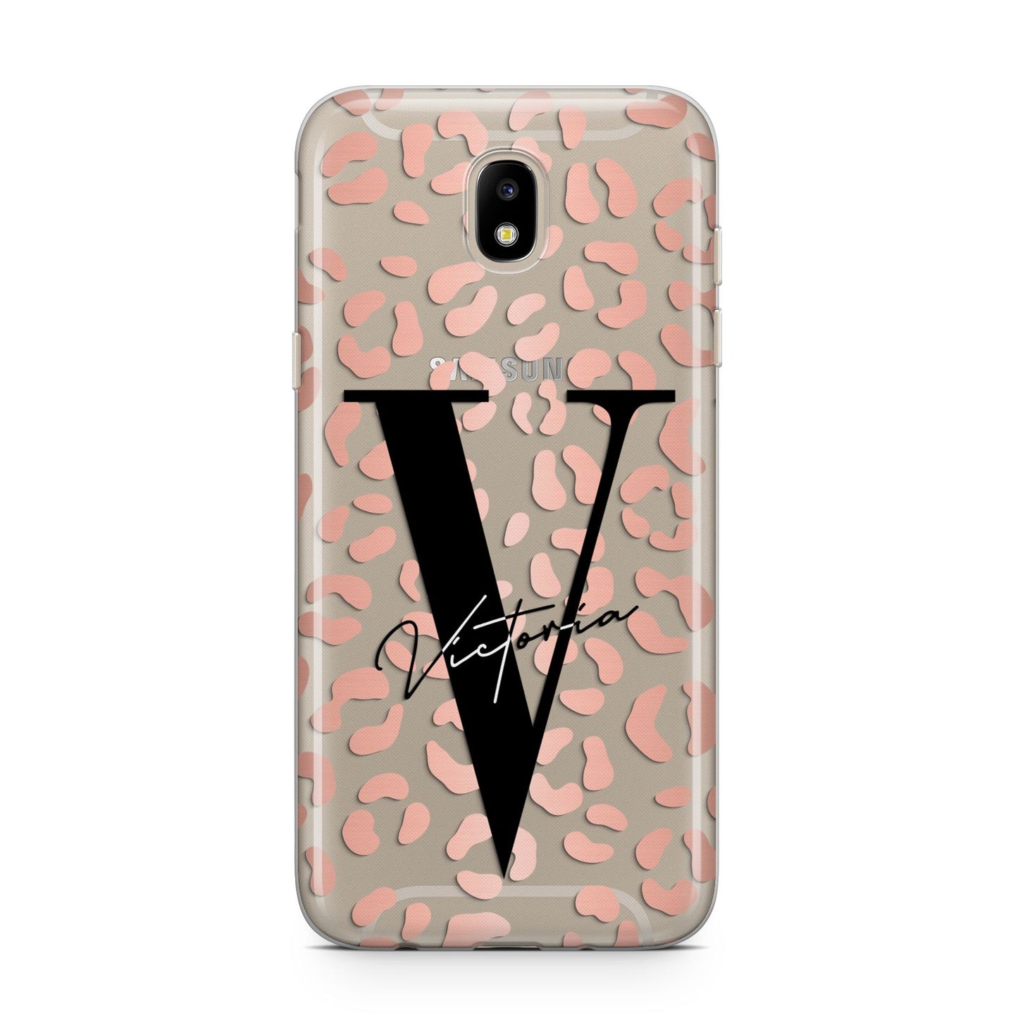 Personalised Leopard Print Clear Copper Samsung J5 2017 Case