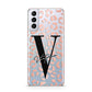 Personalised Leopard Print Clear Copper Samsung S21 Plus Phone Case