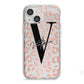 Personalised Leopard Print Clear Copper iPhone 13 Mini TPU Impact Case with White Edges