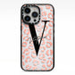 Personalised Leopard Print Clear Copper iPhone 13 Pro Black Impact Case on Silver phone