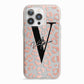 Personalised Leopard Print Clear Copper iPhone 13 Pro TPU Impact Case with Pink Edges