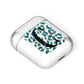 Personalised Leopard Print Clear Green AirPods Case Laid Flat