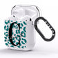 Personalised Leopard Print Clear Green AirPods Clear Case Side Image