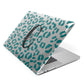 Personalised Leopard Print Clear Green Apple MacBook Case Side View