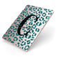 Personalised Leopard Print Clear Green Apple iPad Case on Rose Gold iPad Side View
