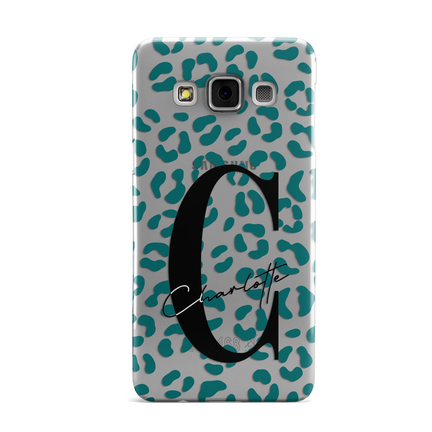 Personalised Leopard Print Clear Green Samsung Galaxy A3 Case