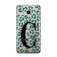 Personalised Leopard Print Clear Green Samsung Galaxy J7 2016 Case on gold phone