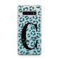 Personalised Leopard Print Clear Green Samsung Galaxy S10 Plus Case