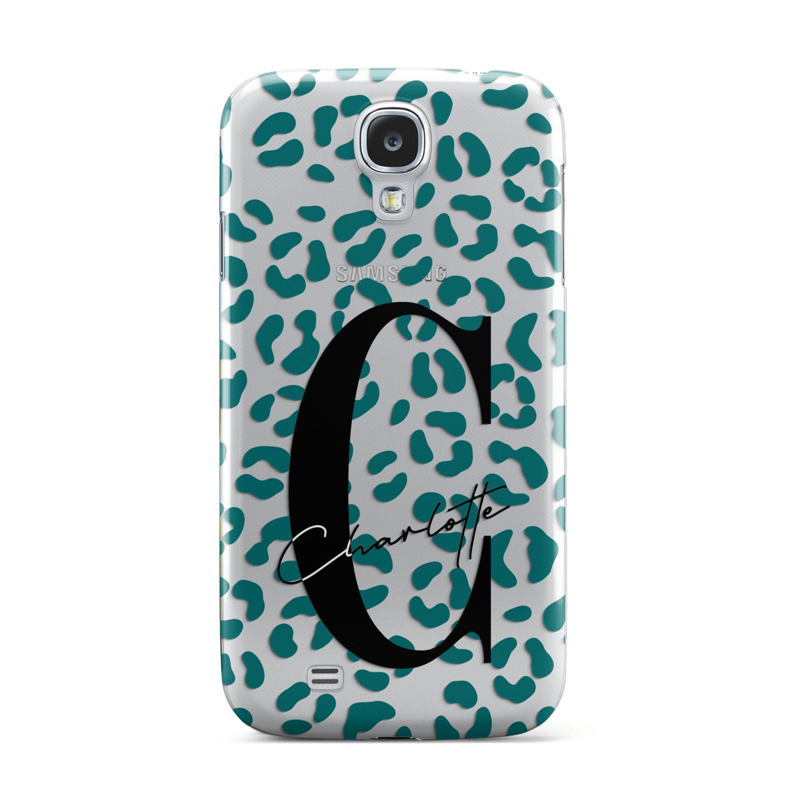 Personalised Leopard Print Clear Green Samsung Galaxy S4 Case