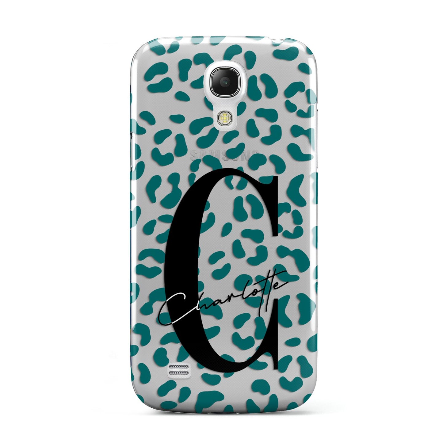Personalised Leopard Print Clear Green Samsung Galaxy S4 Mini Case