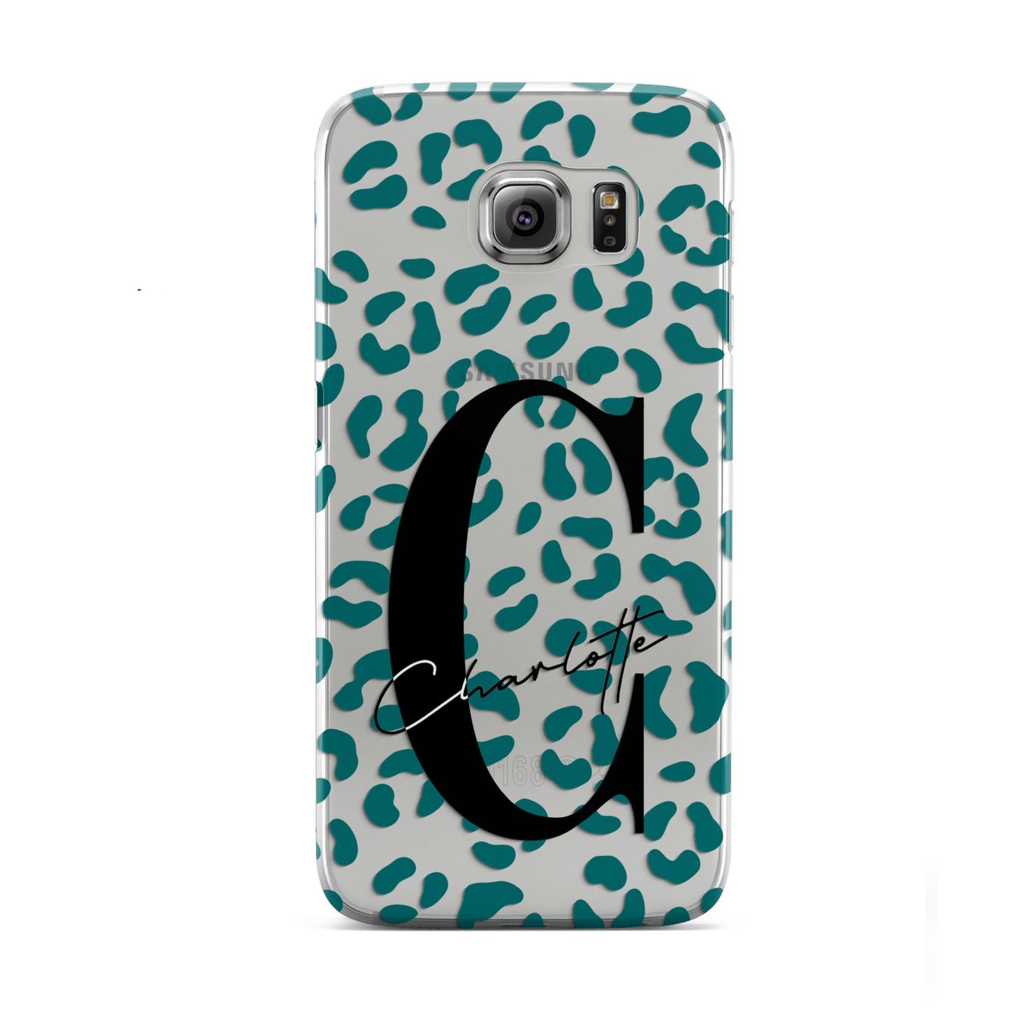 Personalised Leopard Print Clear Green Samsung Galaxy S6 Case