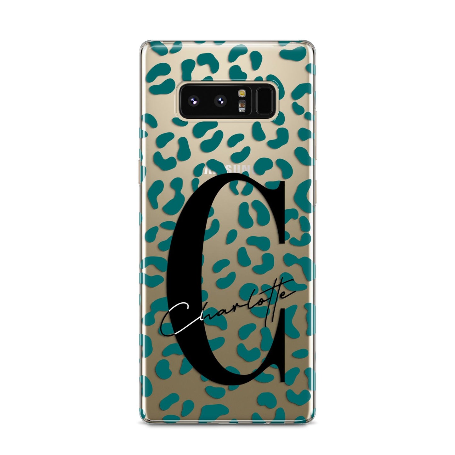 Personalised Leopard Print Clear Green Samsung Galaxy S8 Case