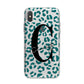 Personalised Leopard Print Clear Green iPhone X Bumper Case on Silver iPhone Alternative Image 1