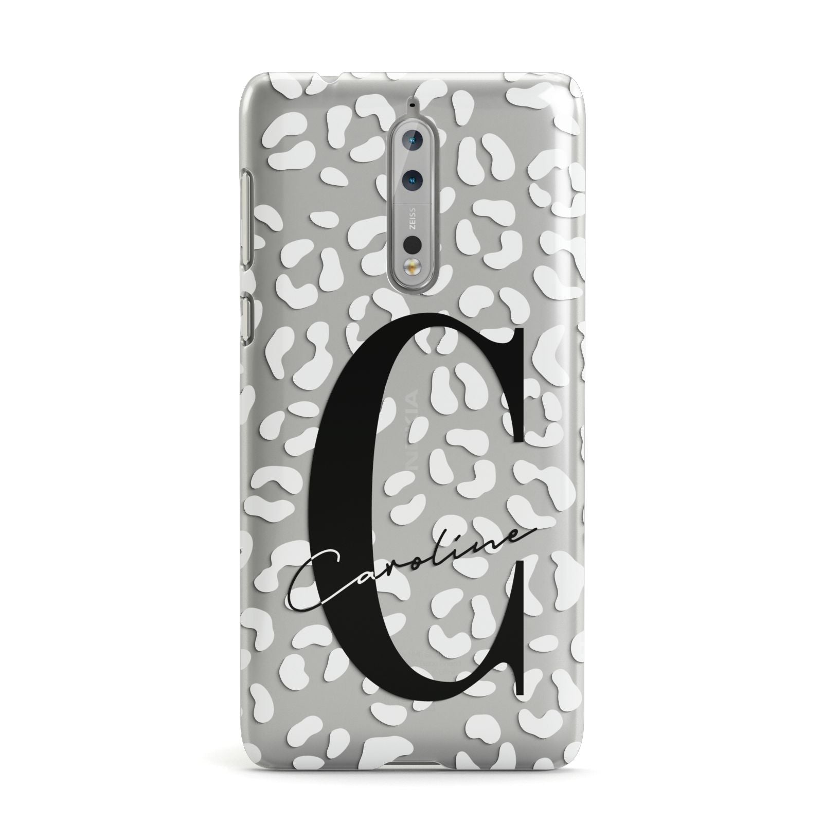 Personalised Leopard Print Clear Nokia Case