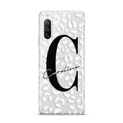 Personalised Leopard Print Clear Sony Xperia 10 III Case
