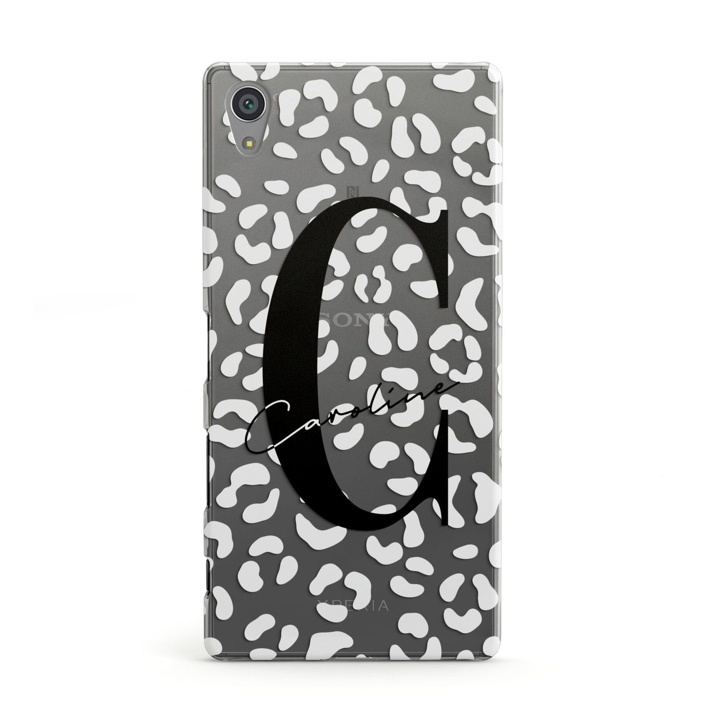 Personalised Leopard Print Clear Sony Xperia Case