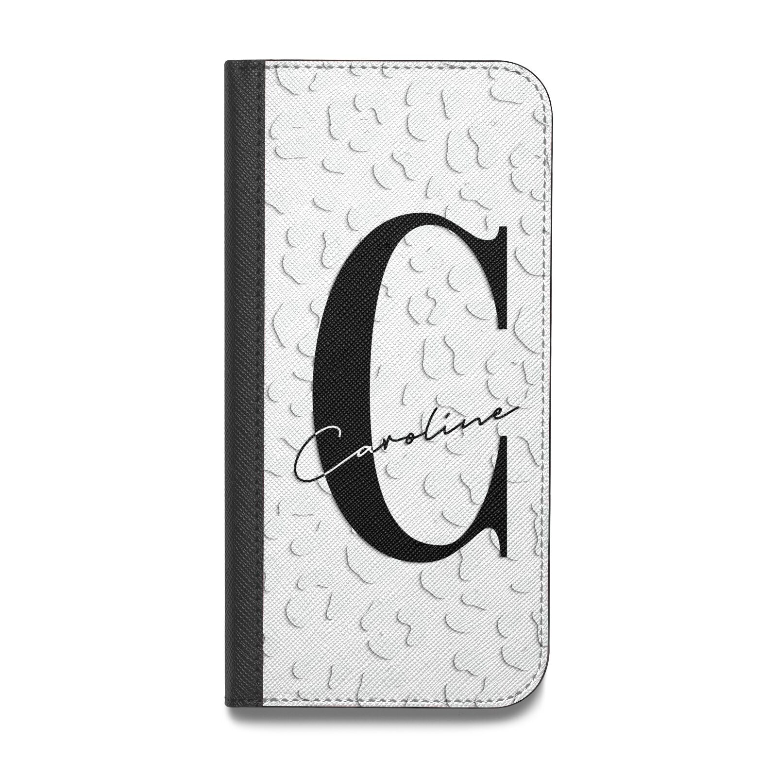Personalised Leopard Print Clear Vegan Leather Flip Samsung Case
