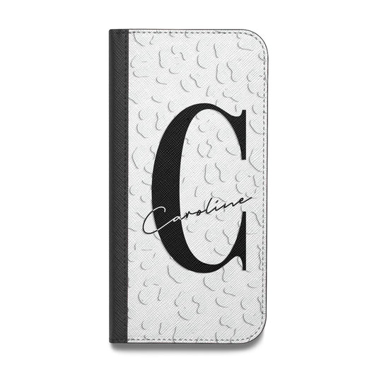 Personalised Leopard Print Clear Vegan Leather Flip Samsung Case