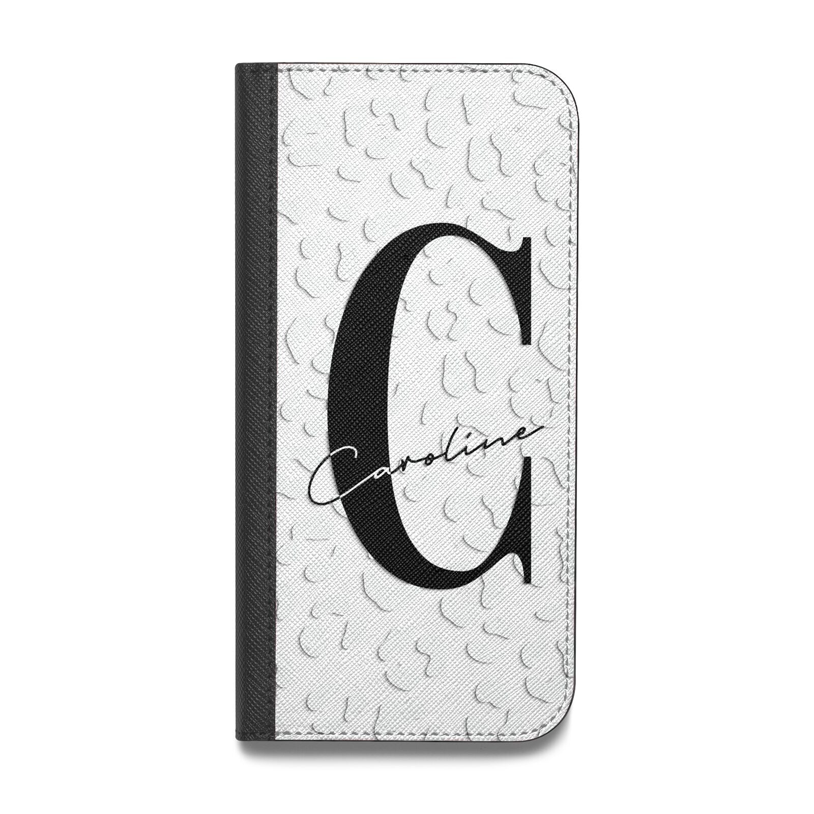 Personalised Leopard Print Clear Vegan Leather Flip iPhone Case