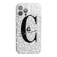 Personalised Leopard Print Clear iPhone 13 Pro Max TPU Impact Case with White Edges