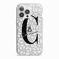 Personalised Leopard Print Clear iPhone 13 Pro TPU Impact Case with White Edges