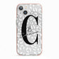 Personalised Leopard Print Clear iPhone 13 TPU Impact Case with Pink Edges