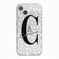 Personalised Leopard Print Clear iPhone 13 TPU Impact Case with White Edges