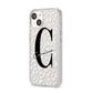 Personalised Leopard Print Clear iPhone 14 Clear Tough Case Starlight Angled Image