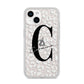 Personalised Leopard Print Clear iPhone 14 Glitter Tough Case Starlight