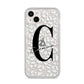 Personalised Leopard Print Clear iPhone 14 Plus Glitter Tough Case Starlight