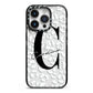 Personalised Leopard Print Clear iPhone 14 Pro Black Impact Case on Silver phone