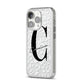 Personalised Leopard Print Clear iPhone 14 Pro Clear Tough Case Silver Angled Image