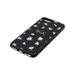 Personalised Leopard Print Embossed Black Pebble Leather iPhone 8 Plus Case Side Angle