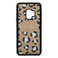 Personalised Leopard Print Embossed Gold Pebble Leather Samsung S9 Case