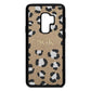 Personalised Leopard Print Embossed Gold Pebble Leather Samsung S9 Plus Case