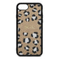 Personalised Leopard Print Embossed Gold Pebble Leather iPhone 8 Case