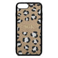 Personalised Leopard Print Embossed Gold Pebble Leather iPhone 8 Plus Case