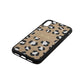 Personalised Leopard Print Embossed Gold Pebble Leather iPhone Xr Case Side Angle