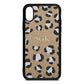 Personalised Leopard Print Embossed Gold Pebble Leather iPhone Xs Case