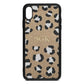 Personalised Leopard Print Embossed Gold Pebble Leather iPhone Xs Max Case