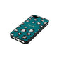 Personalised Leopard Print Embossed Green Pebble Leather iPhone 5 Case Side Angle