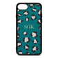 Personalised Leopard Print Embossed Green Pebble Leather iPhone 8 Case