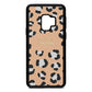 Personalised Leopard Print Embossed Nude Pebble Leather Samsung S9 Case