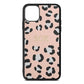Personalised Leopard Print Embossed Nude Saffiano Leather iPhone 11 Pro Max Case