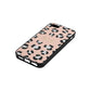 Personalised Leopard Print Embossed Nude Saffiano Leather iPhone 5 Case Side Angle