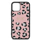 Personalised Leopard Print Embossed Pink Pebble Leather iPhone 11 Case