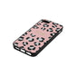 Personalised Leopard Print Embossed Pink Pebble Leather iPhone 5 Case Side Angle