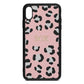 Personalised Leopard Print Embossed Pink Pebble Leather iPhone Xs Max Case
